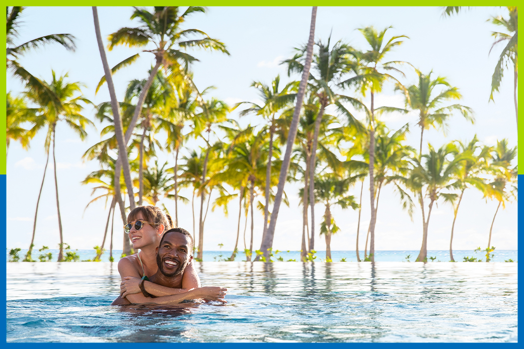 Punta Cana pool with view of palm trees